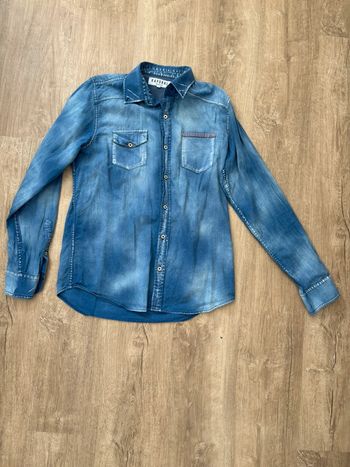 Chemise effet jean délavé