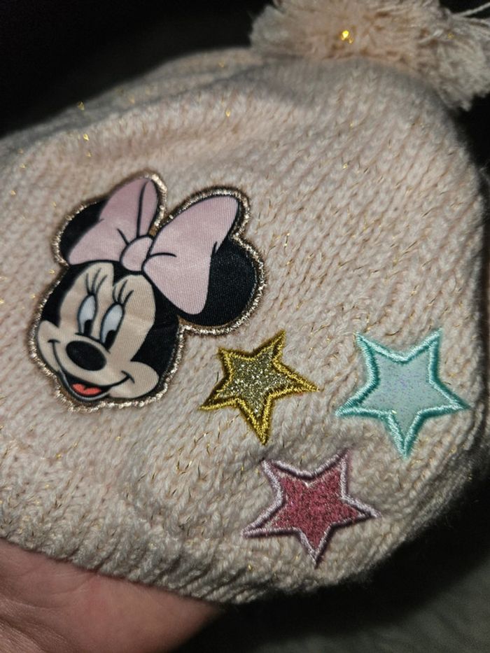 Bonnet bébé Minnie rose clair - photo numéro 3