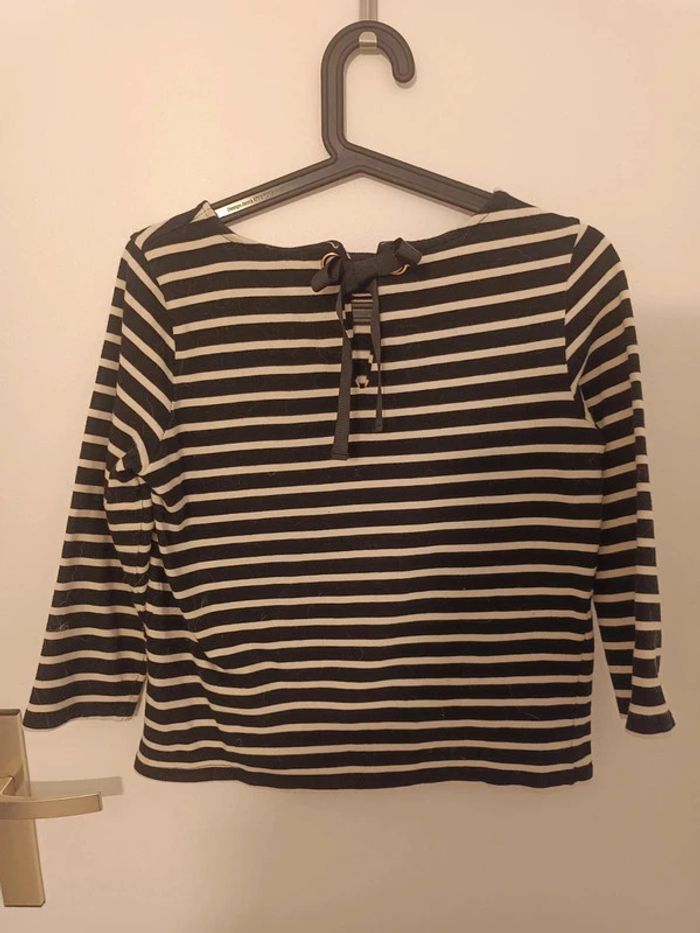 Pull marinière noir blanc 100% coton La Petite Étoile Taille 36 En très bon état - photo numéro 3