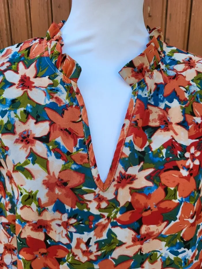 Blouse fleuri multicolore shein taille 46 - photo numéro 4