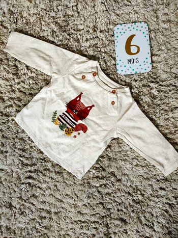 T-shirt manches longues renard 6 mois TAO