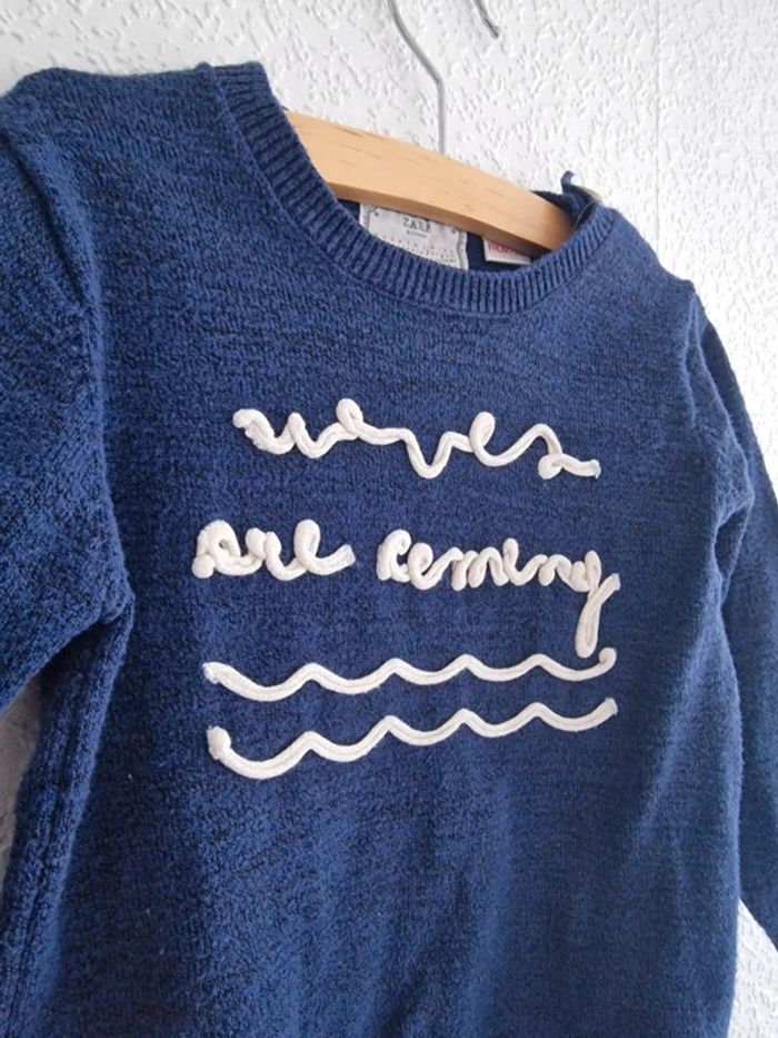 Zara - Pull manches longues, col rond - Waves are coming (18 mois) - photo numéro 3