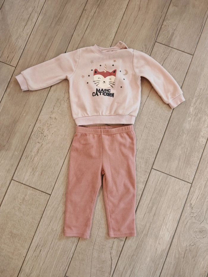 Pyjama hiver 2 pièces fille 2 ans "magic caticorn"