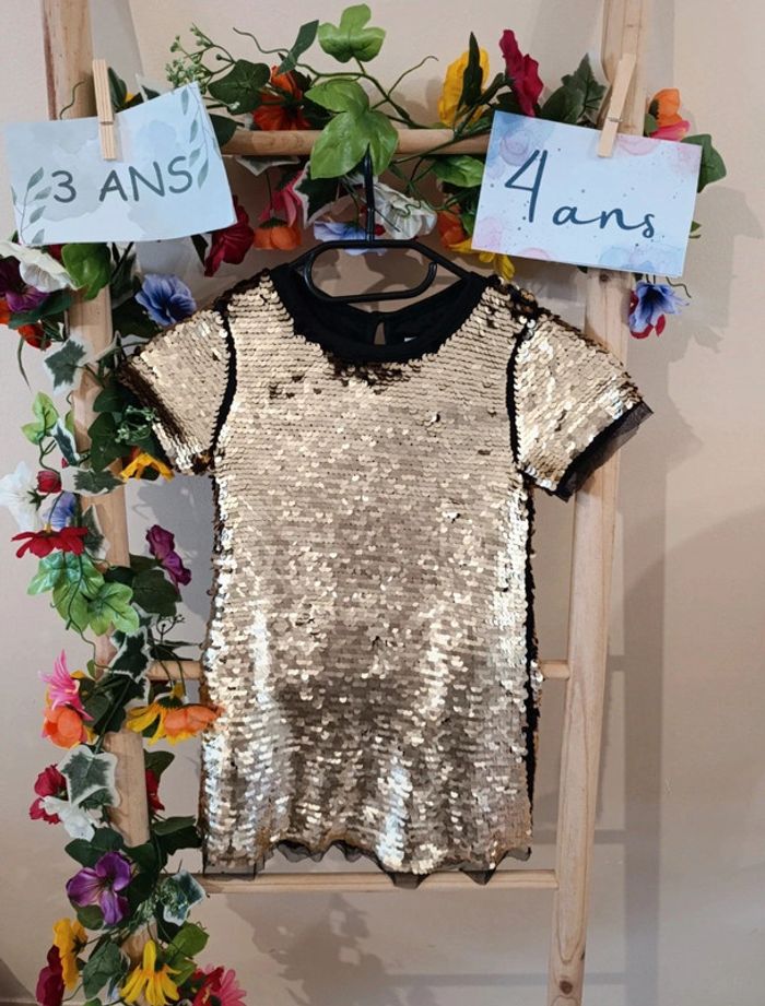 Super robe de soirée avec sequins 3/4ans - photo numéro 2