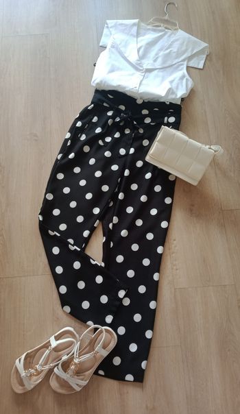 Pantalon droit à pois Stradivarius