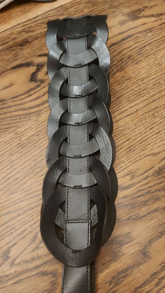 Ceinture noir en cuir réglable de 90 à 95 - photo numéro 7