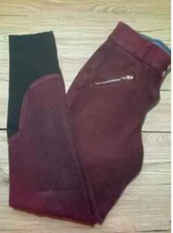 Pantalon  d’Équitation  Équilibre Full  grip / Kraemer Taille  36,  Bordeau,  Très Bon  État