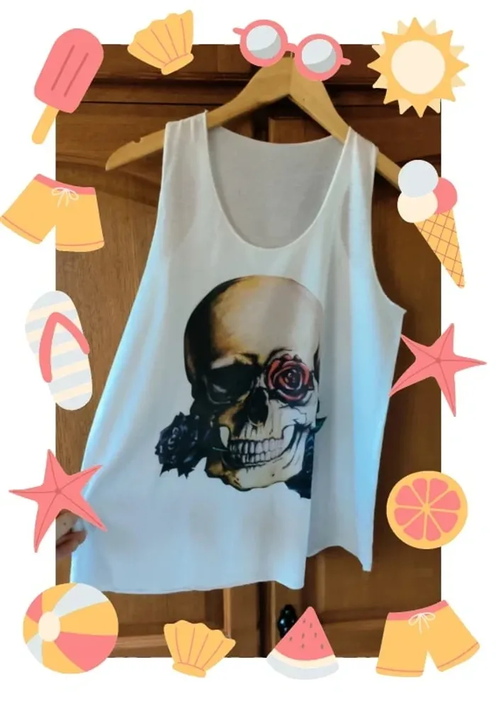 Débardeur marcel fluide skull 38