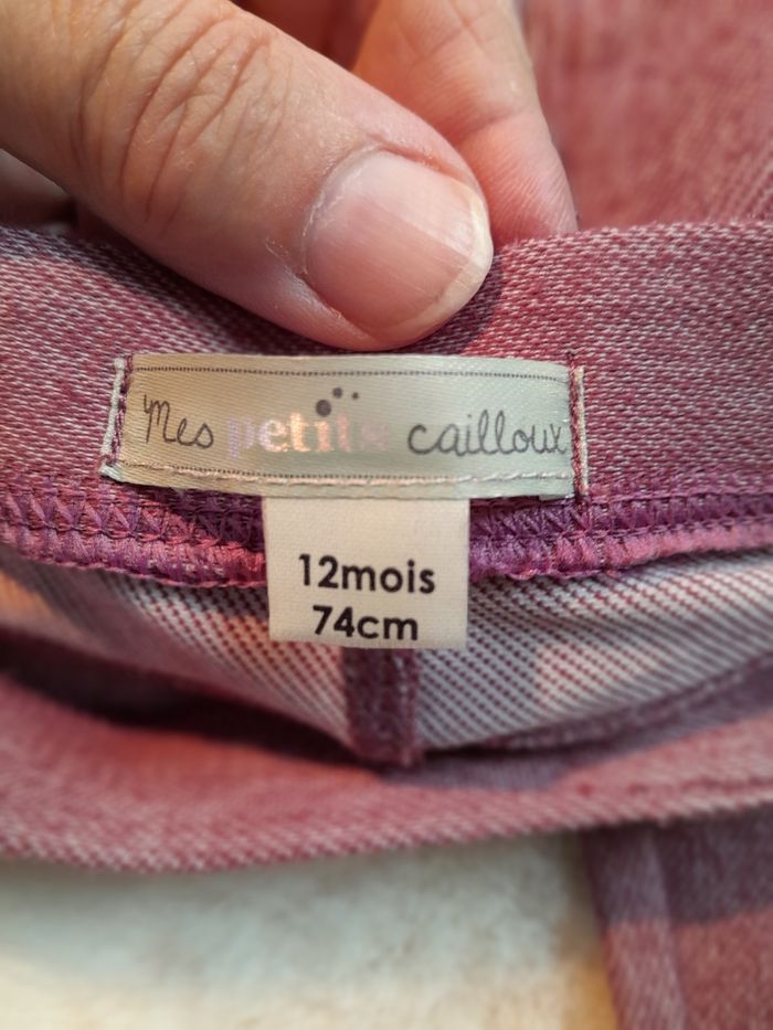 ​Joli Legging/Pantalon Style Jean Bébé Fille "Mes petits cailloux" - Rose Chiné (12 Mois / 74 cm - photo numéro 3