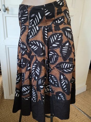Jupe longue, noir et marron, taille 40