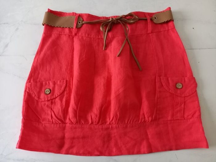 Jupe en lin, Orange taille XL