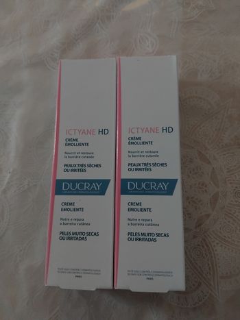Ducray  ictiyane HD crème émolliente peaux très sèche a irrité lot de  2×50 ml 01/2027