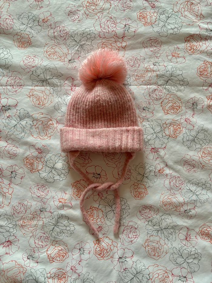 Bonnet rose pompon