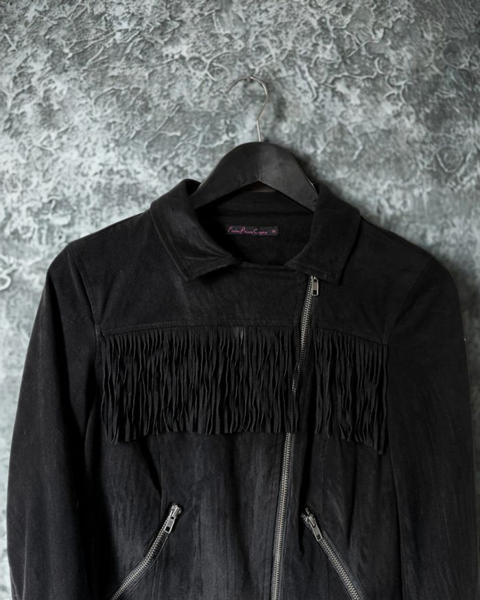 Veste noire à franges Fashion Private Company Size 36 - photo numéro 4