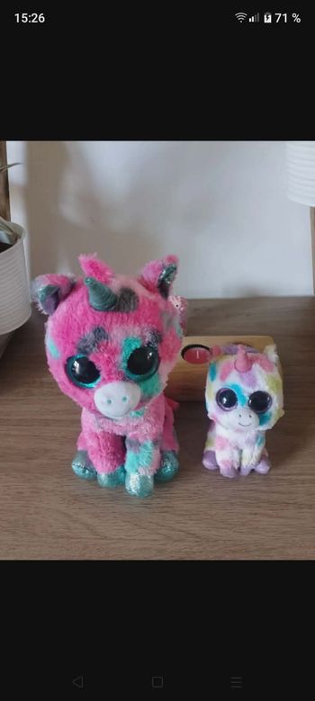 2 peluches Ty licornes