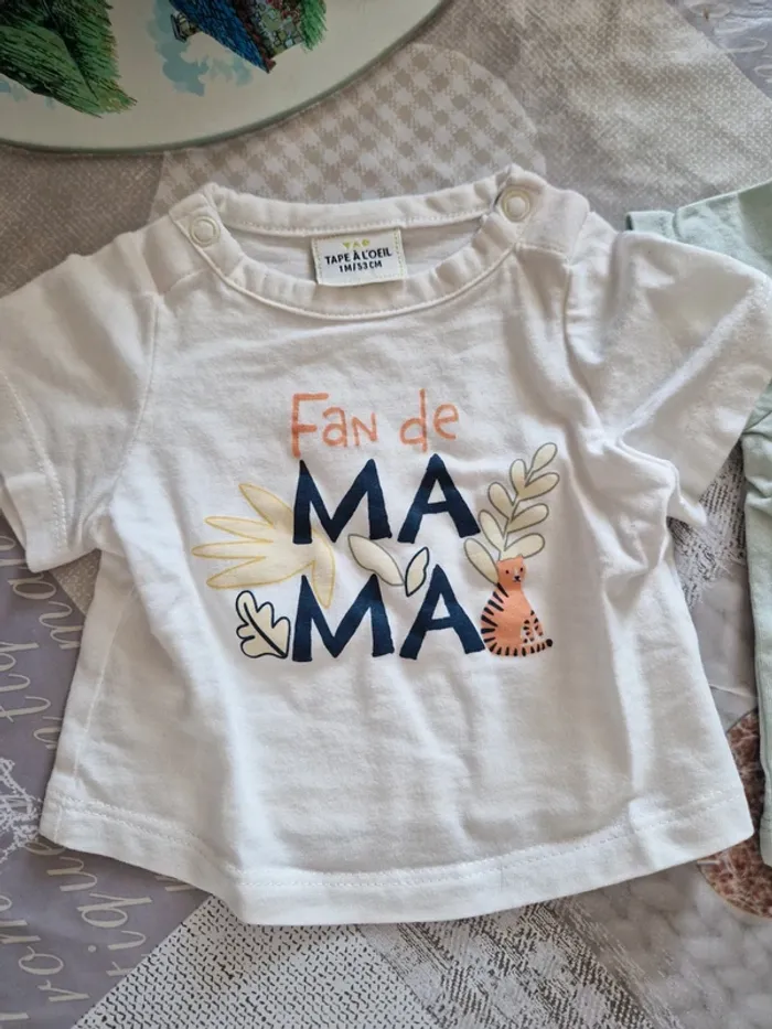 Lots de 2 Tee-shirt 1 mois - photo numéro 2