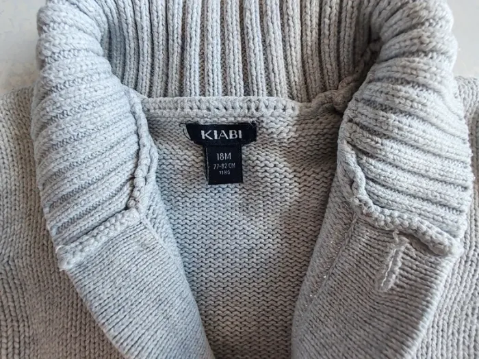 Veste gilet gris clair avec col 18 mois - photo numéro 3