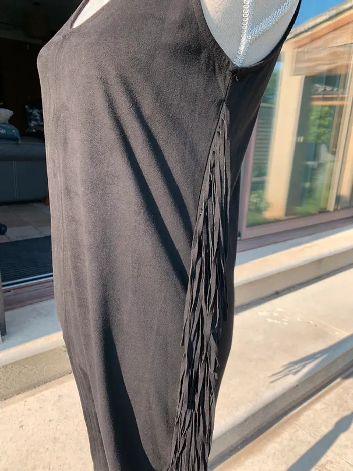Robe noire à franges imitation daim Morgan taille S - photo numéro 10
