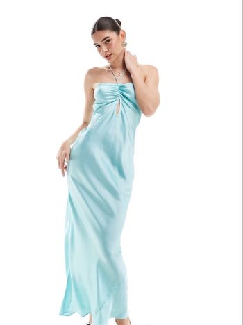 Robe longue turquoise 