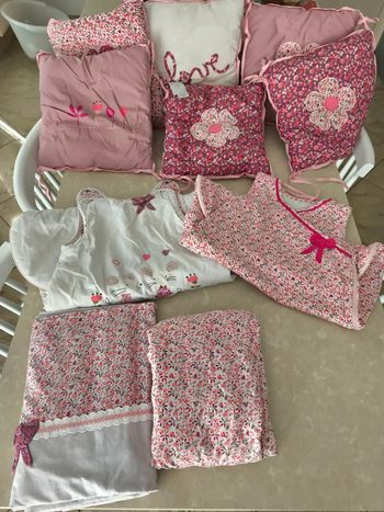 🪷lot tour de lit,2 gigoteuses ,parure de lit et draps house.