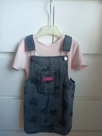 Magnifique ensemble robe salopette et t-shirt Disney taille 36mois