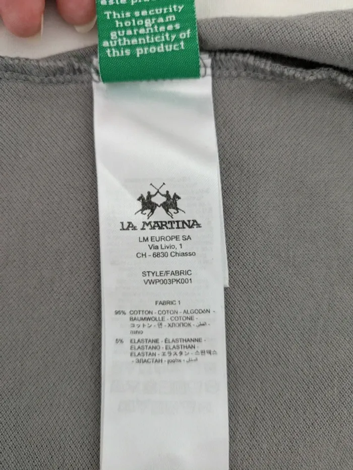 Polo gris et argenté - La Martina - taille 2 (38) - photo numéro 6