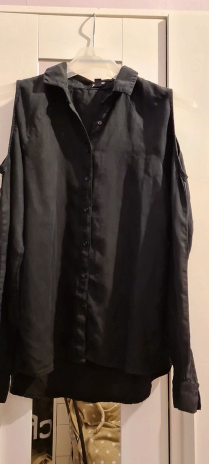 Chemise noire découpes épaules Jennyfer t S neuve