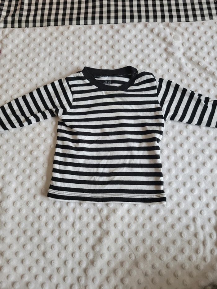 Tee-shirt manches longues 4-6 mois – H&M – Mixte