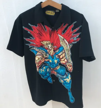 Chemise Y2K Anime Manga Print Mens XL made in Korea 🇰🇷