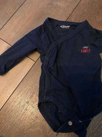 Body bleu marine Lovely Family 3 mois