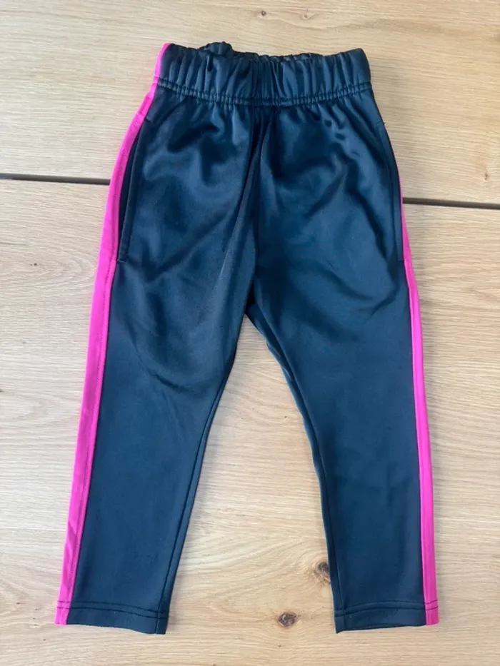 Jogging 2 pièces veste zippée et pantalon noir/rose fushia - Taille 3/4 Ans - photo numéro 10