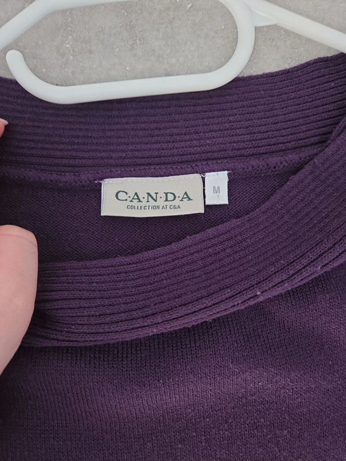 Pull femme hiver col bardot violette TBE taille M, canda - photo numéro 3
