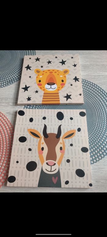 Lot de 2 cadres animaux