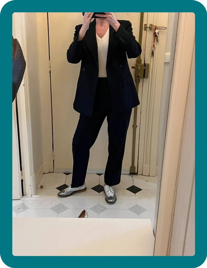 Tailleur pantalon marine croisé 6 boutons en laine super 110  - Suitsupply - photo numéro 3