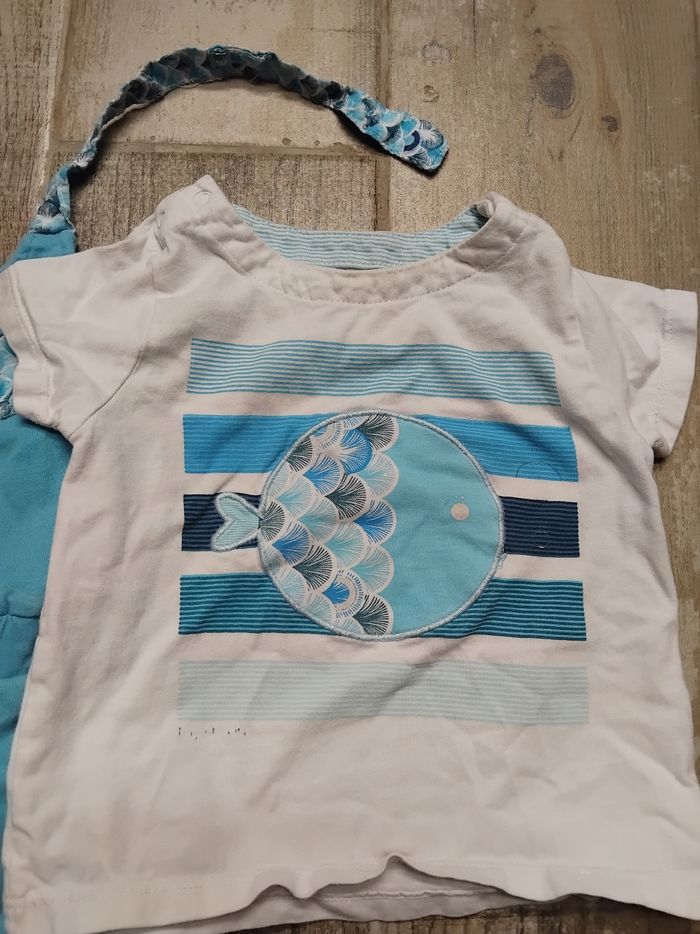 Ensemble bébé 12 mois fille bleu obaibi - photo numéro 2