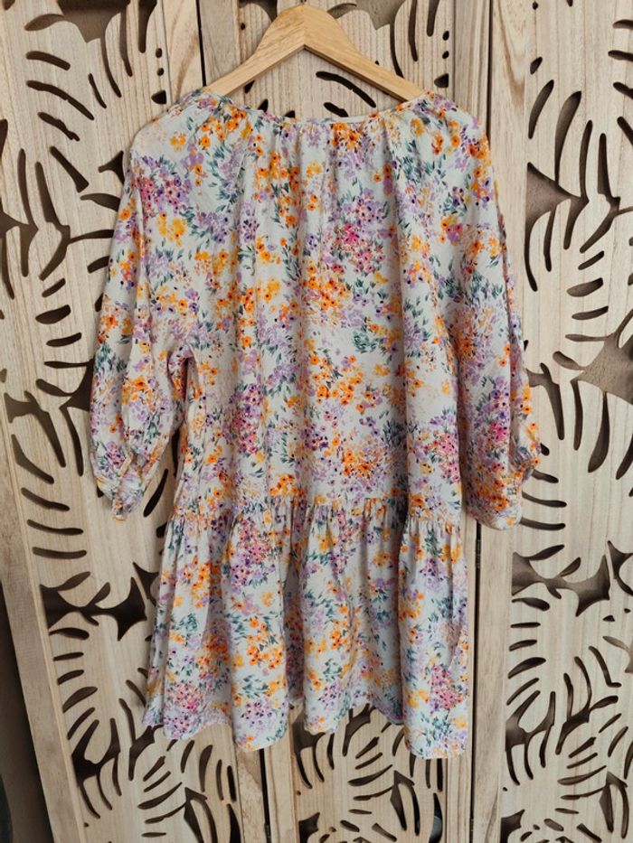 robe fleurie, coupe ample manches 3 quart Taille M H&M - photo numéro 8