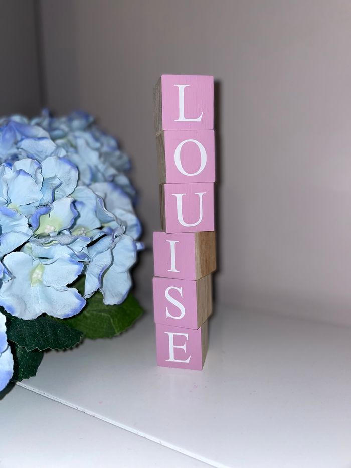 Cube en bois prénom