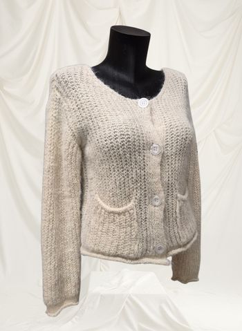 Gilet maille tricot beige clair