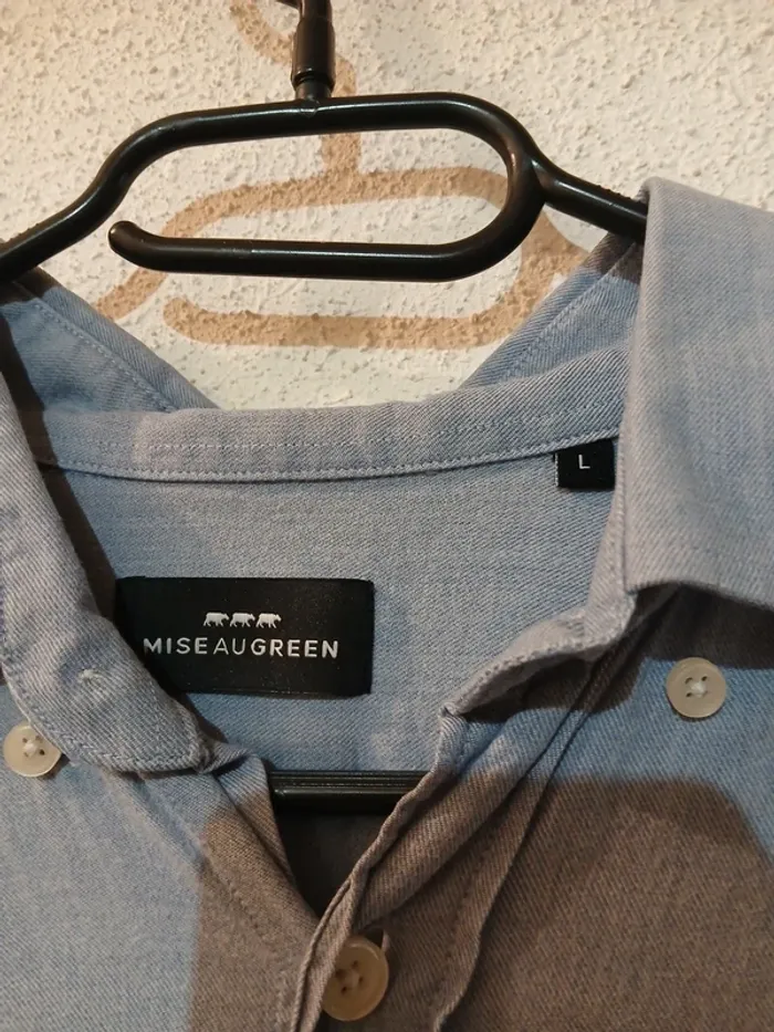 Chemise homme bleu clair " mise au green" taille L - photo numéro 3