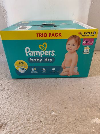 120 couches Pampers baby dry taille 4+