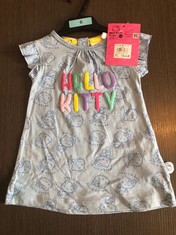 Tee shirt tunique hello kitty 6 mois