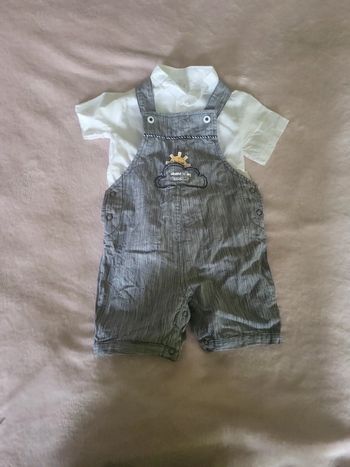 Ensemble salopette chemise taille 6 mois Orchestra
