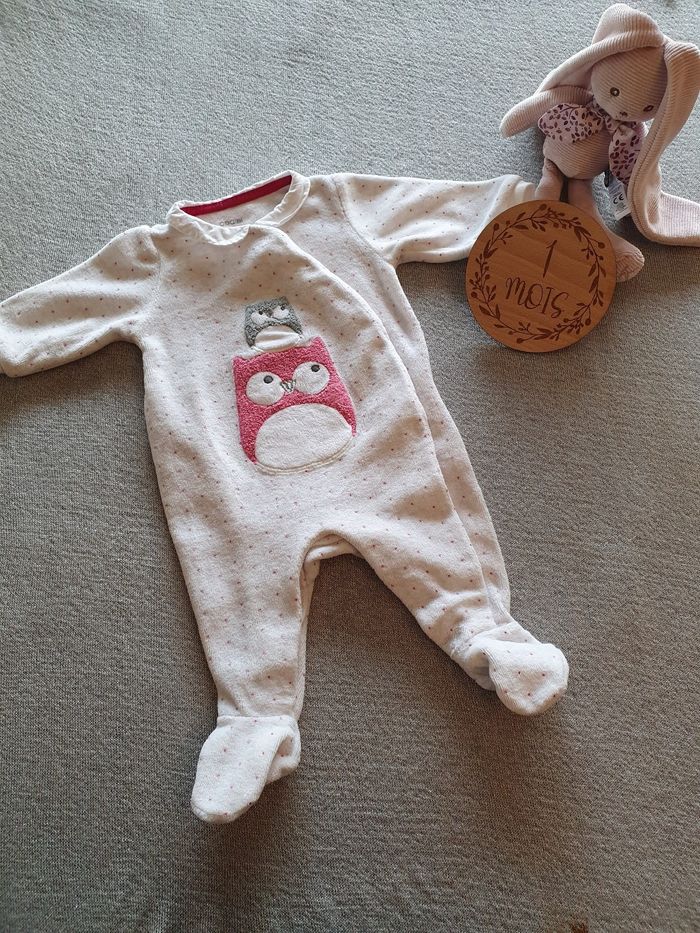 Lot de 3 pyjamas velours Okaidi 1 mois - photo numéro 2
