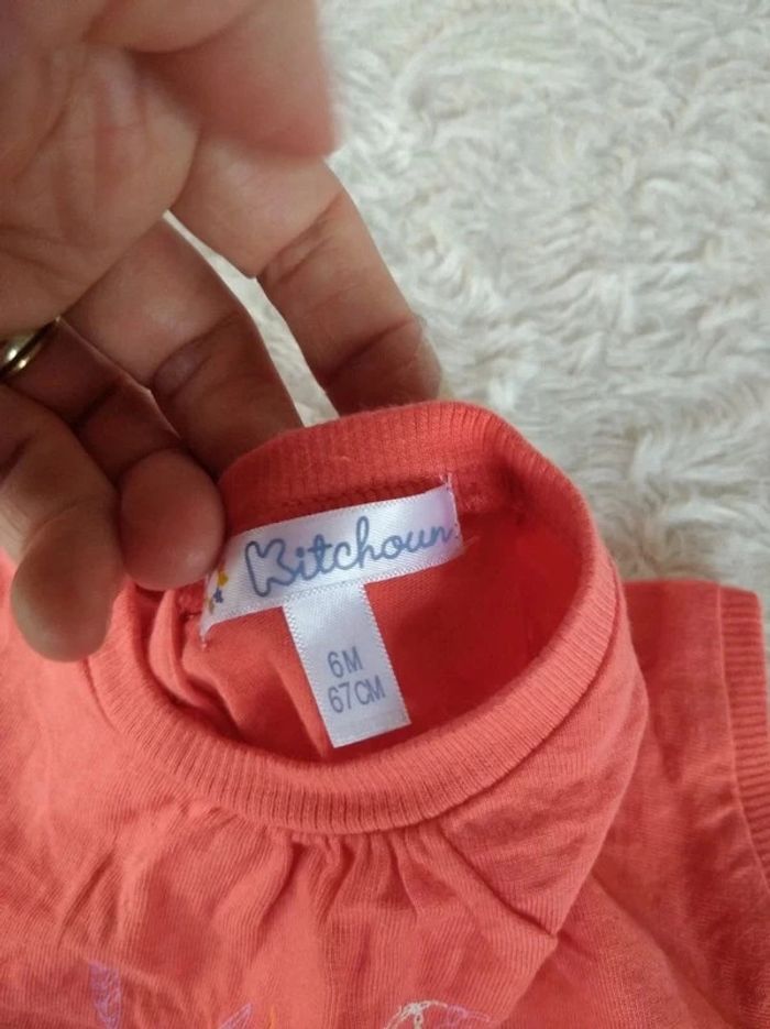 Tunique chemise manches courtes Robe courte Fille 6 mois 100% coton "where is the Baby star ?" - photo numéro 6