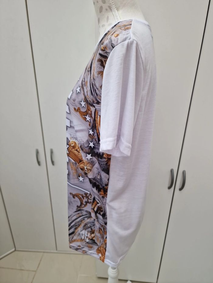 T-shirt Blanc imprimé Baroque New York - photo numéro 4