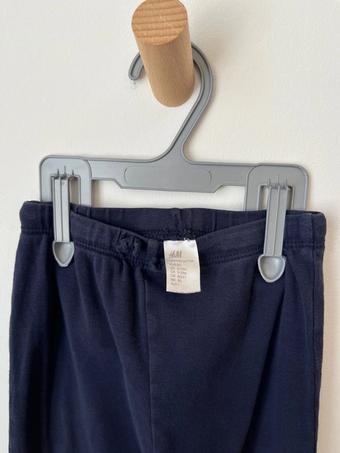 Pantalon bleu marine confortable et léger - H&M 80cm - photo numéro 3