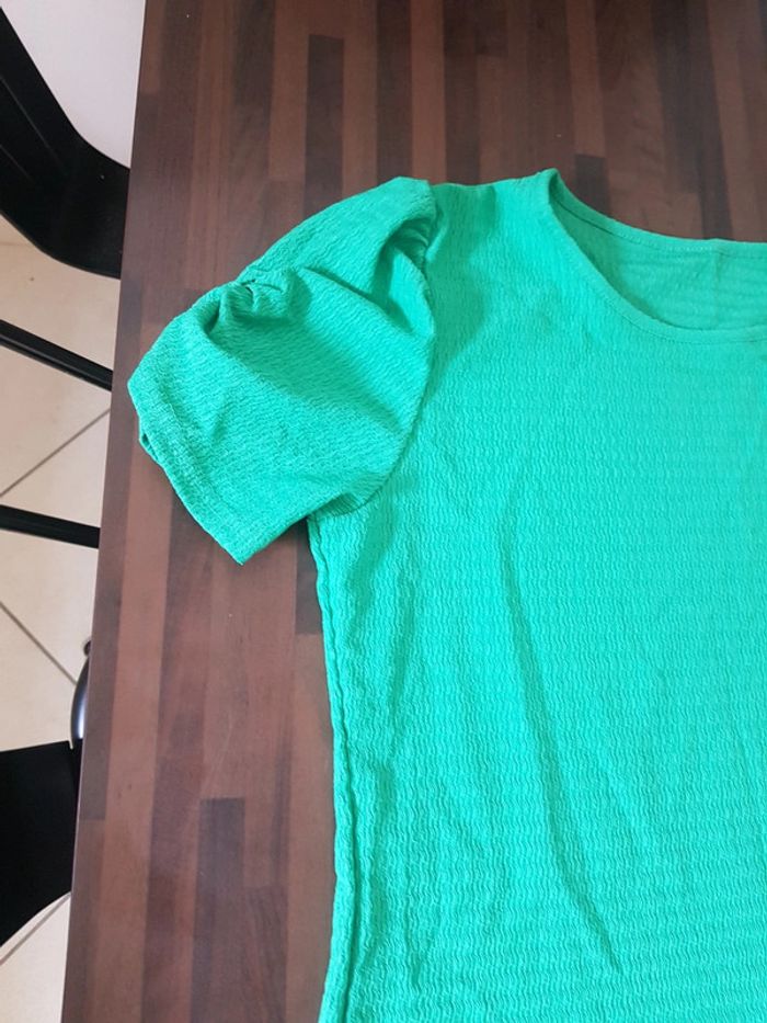 Haut peplum shein vert - photo numéro 2