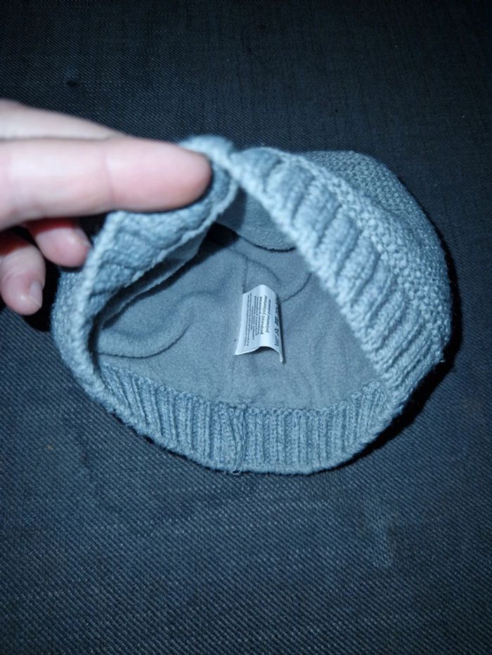 Bonnet bébé laine oreille ourson doublé polaire - photo numéro 2