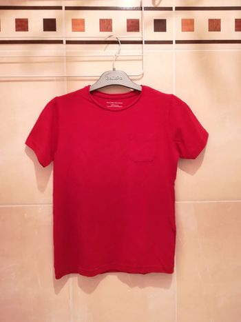 Tee-shirt uni rouge T12 ans - V92B