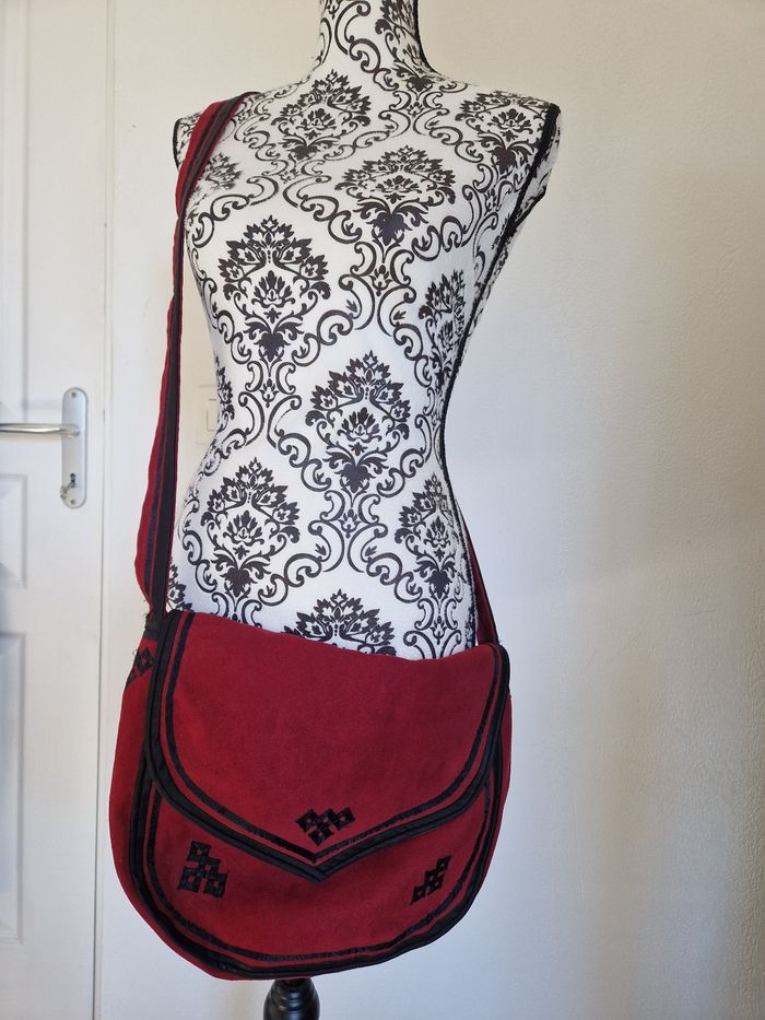 Sac  à main tissu bordeaux